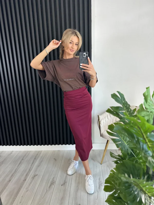 T-shirt ATELIER 95% bawełna brąz - obrazek 4
