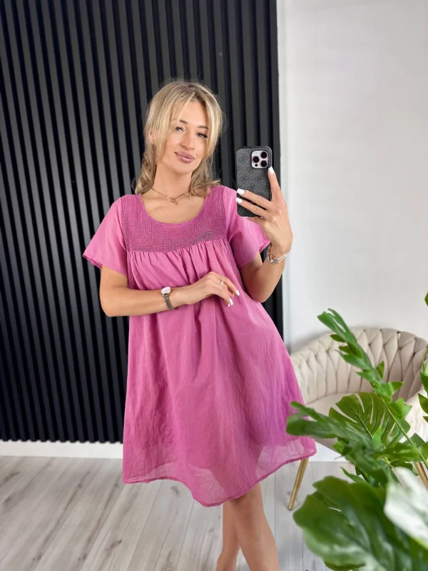 Sukienka LETTIE 100% bawełna jagodowa - obrazek 4