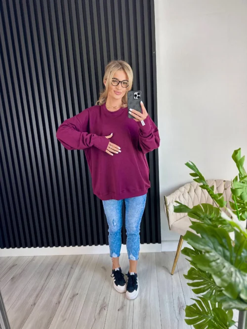 Bluza SARAH 95% bawełna burgundowa