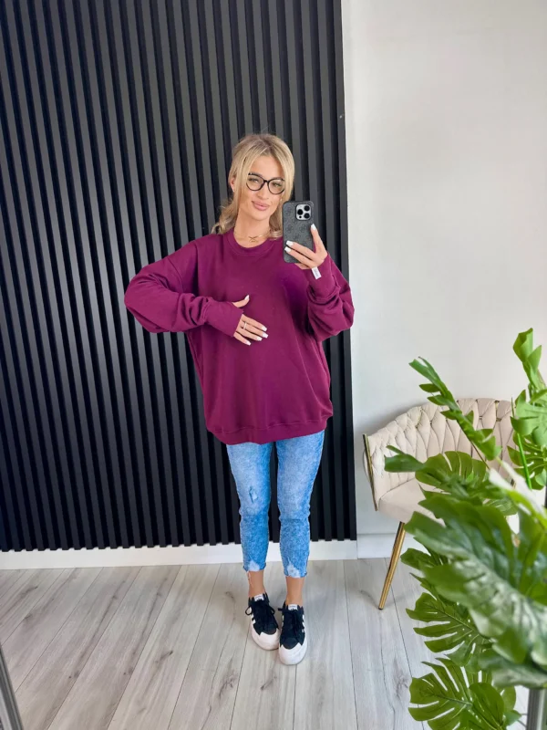 Bluza SARAH 95% bawełna burgundowa