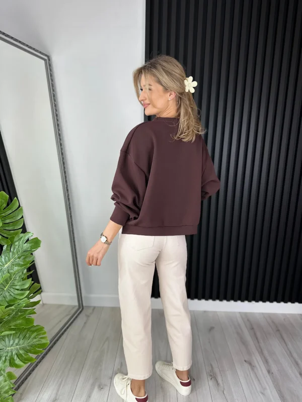 Bluza AMELIA 50% bawełna czekoladowa - obrazek 2