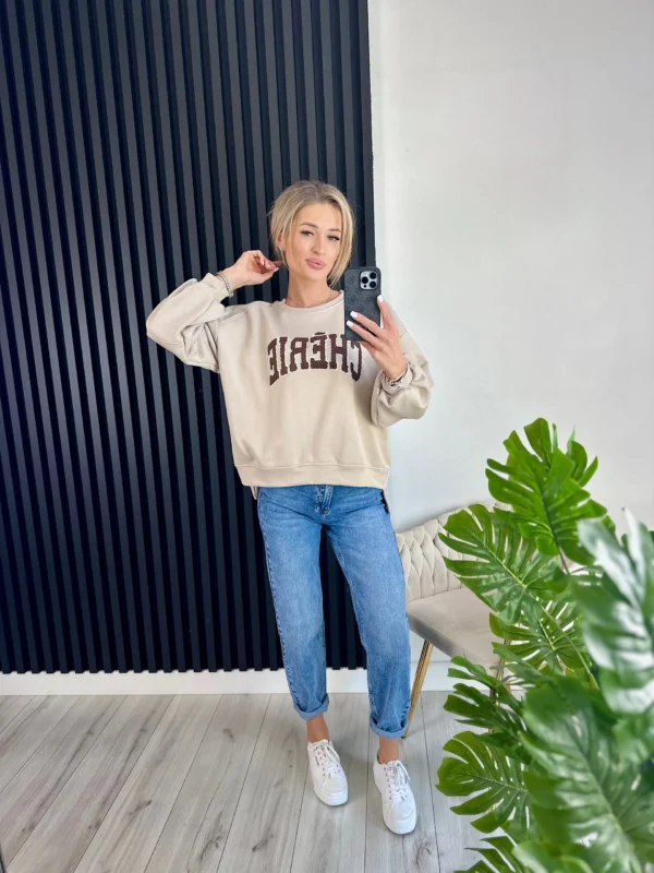 Bluza AVA 80% bawełna beż - obrazek 2