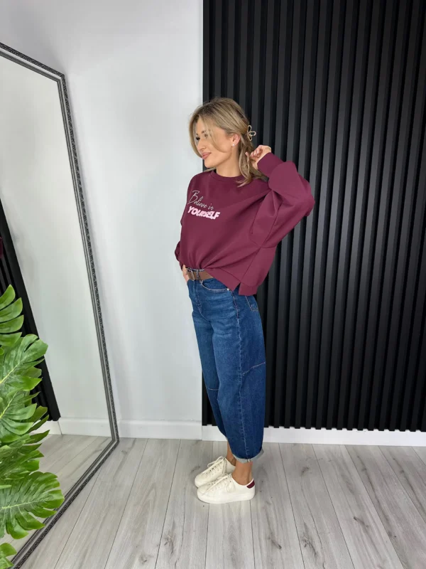 Bluza AMELIA 50% bawełna bordowa - obrazek 6